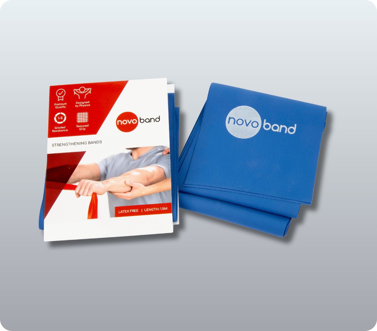 Level 4 (Blue) Latex Free Resistance Bands – Pack of 16 × 1.5 m