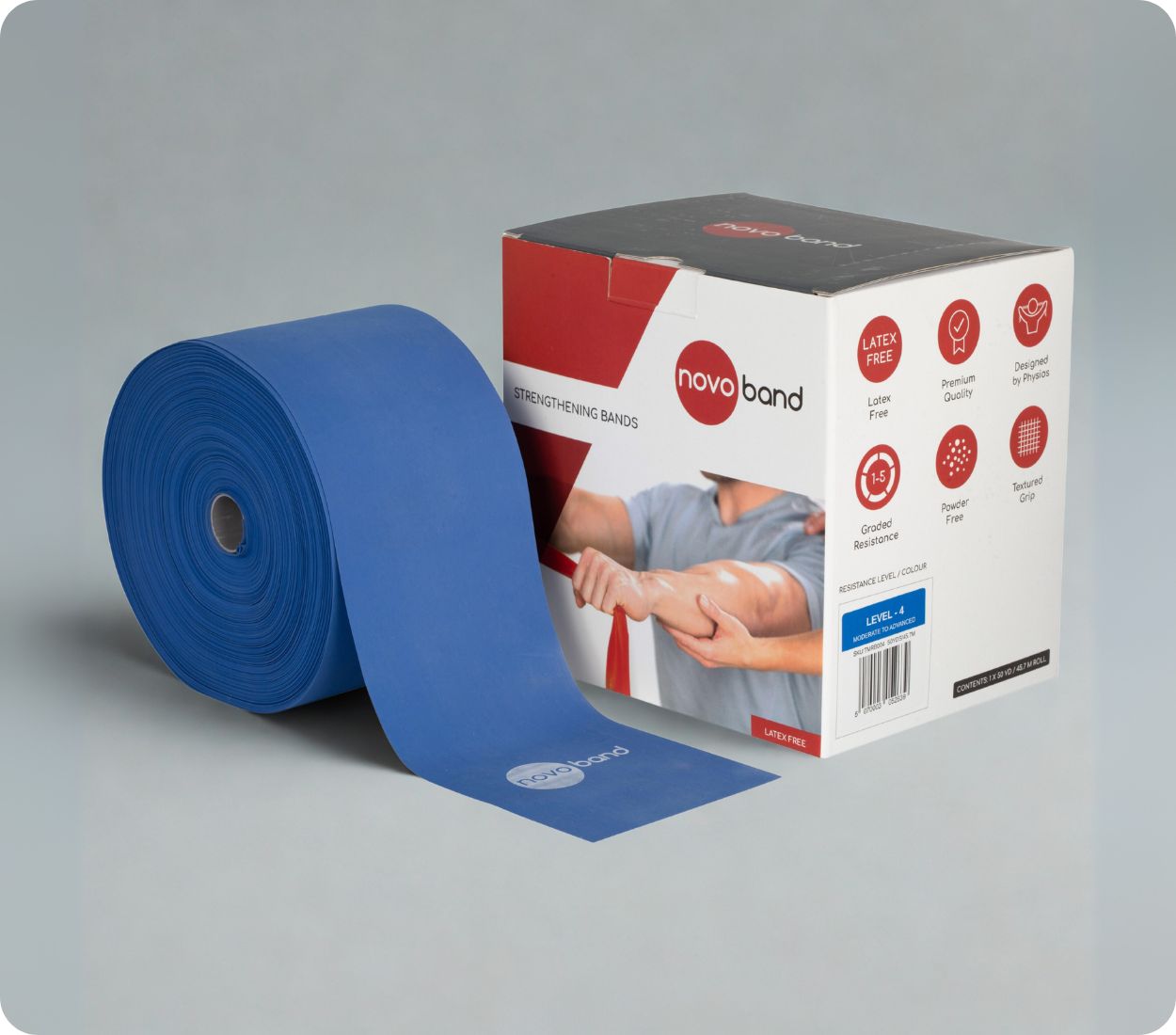 Level 4 (Blue) Latex Free Resistance Band – 50 Yards (45.7 m)