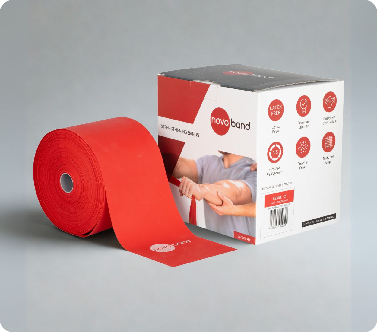 Level 2 (Red) Latex Free Resistance Band – 50 Yards (45.7 m)