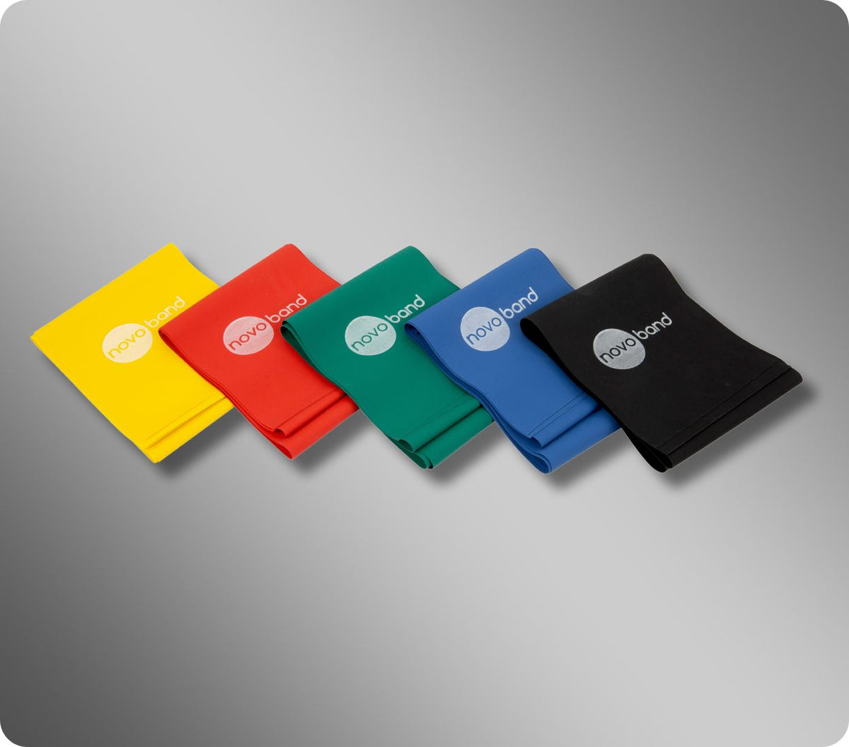 Level 1 (Yellow) Latex Free Resistance Bands – Pack of 16 × 1.5 m