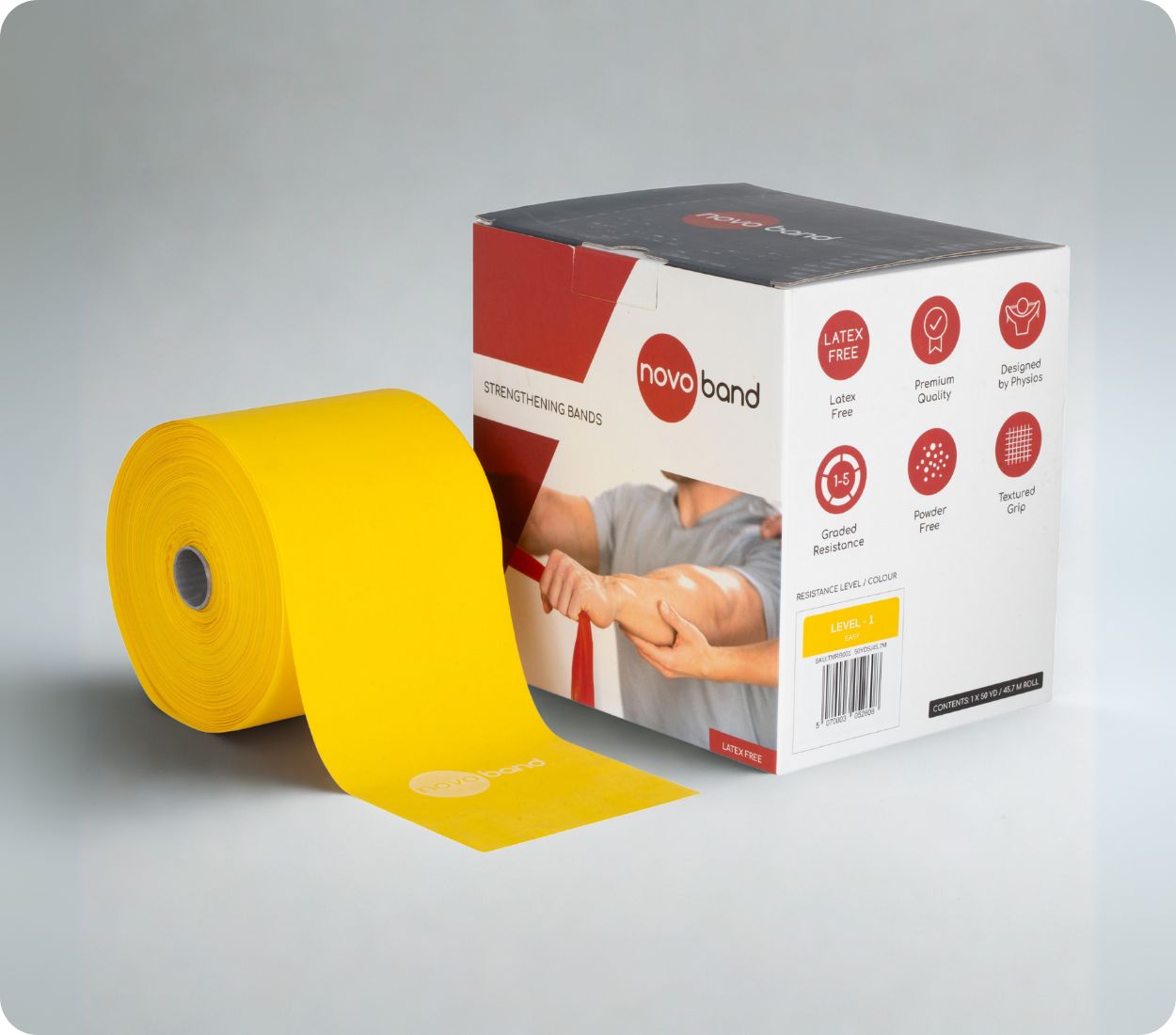 Level 1 (Yellow) Latex Free Resistance Band – 50 Yards (45.7 m)